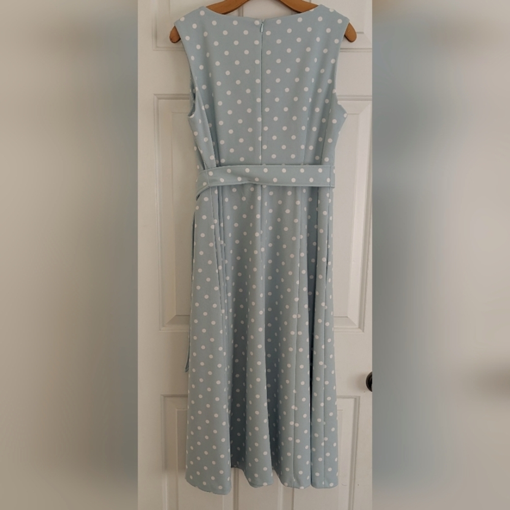 Calvin Klein Polka Dot Fit & Flare Sleeveless Dress - Picture 5 of 7